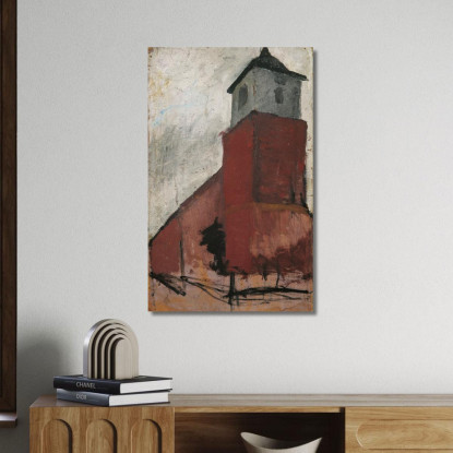 Chiesa A Worpswede Paula Modersohn-Becker pmb10 quadro stampato su tela