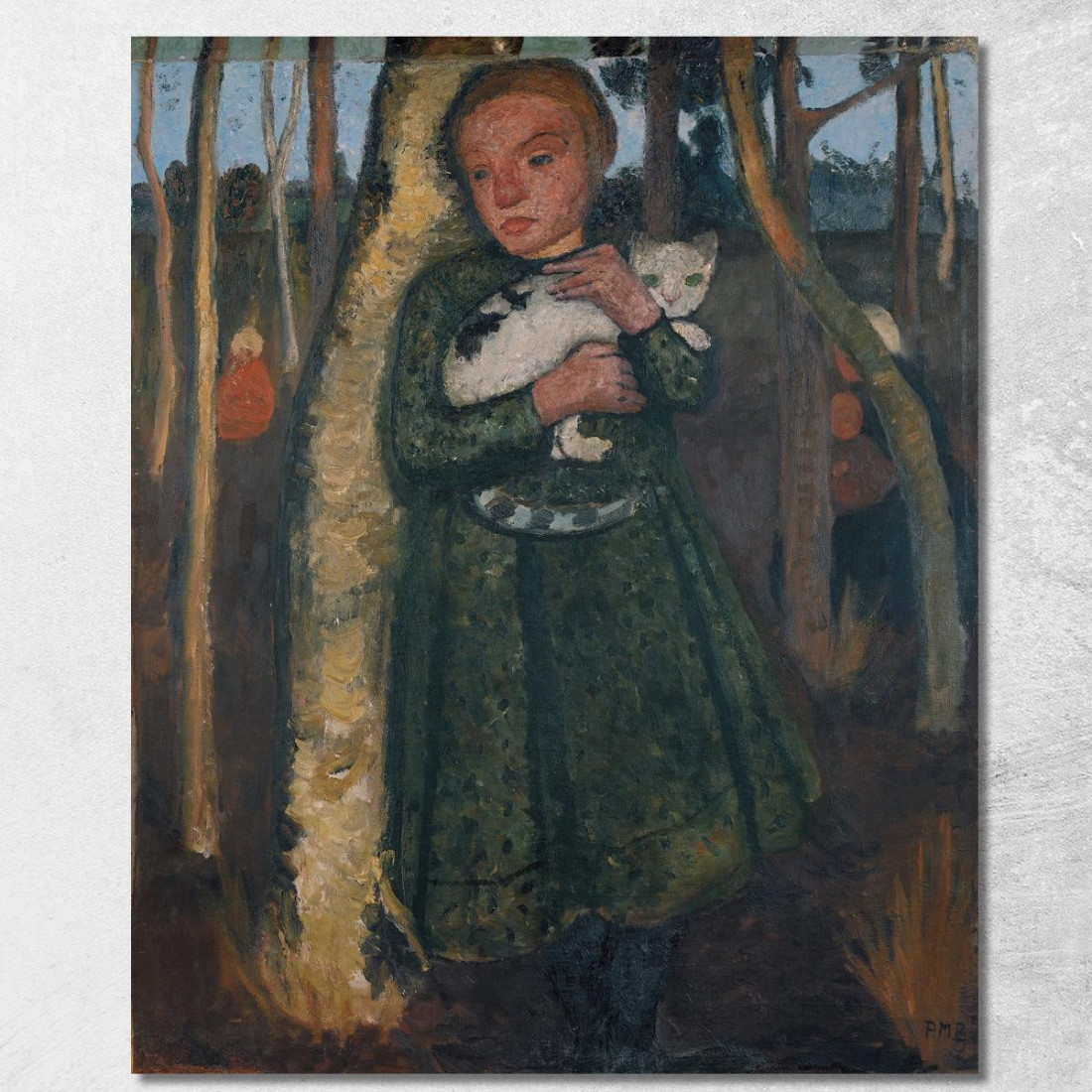 Ragazza In Una Foresta Di Betulle Con Gatto Paula Modersohn-Becker pmb14 quadro stampato su tela Ragazza In Una Foresta Di Betulle Con Gatto Paula Modersohn-Becker pmb14 quadro stampato su tela