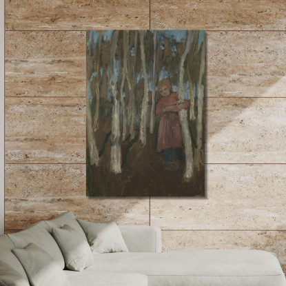 Ragazza In Una Foresta Di Betulle Paula Modersohn-Becker pmb15 quadro stampato su tela