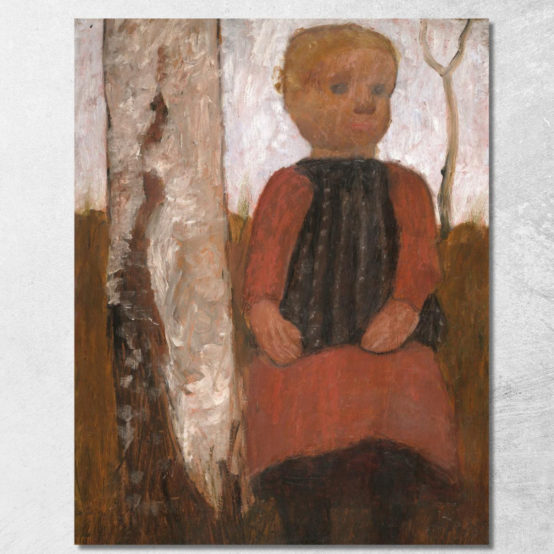 Ragazza In Un Vestito Rosso Paula Modersohn-Becker pmb16 quadro stampato su tela Ragazza In Un Vestito Rosso Paula Modersohn-Becker pmb16 quadro stampato su tela