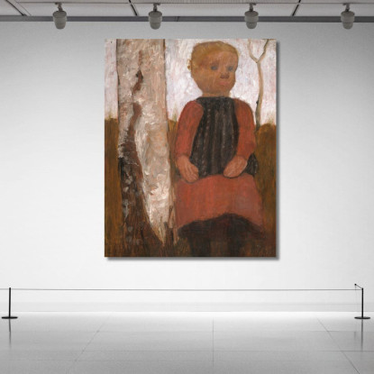 Ragazza In Un Vestito Rosso Paula Modersohn-Becker pmb16 quadro stampato su tela