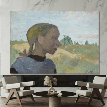 Ritratto Di Una Ragazza Paula Modersohn-Becker pmb35 quadro stampato su tela
