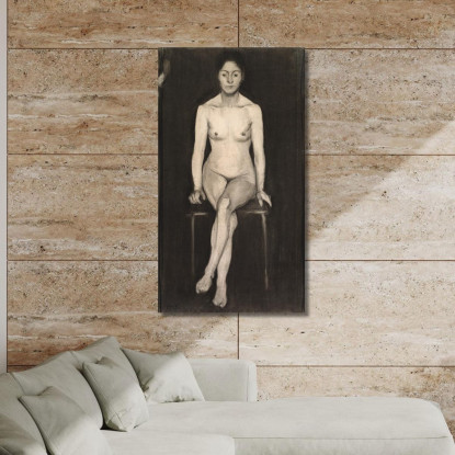 Nudo Femminile Seduto Paula Modersohn-Becker pmb36 quadro stampato su tela