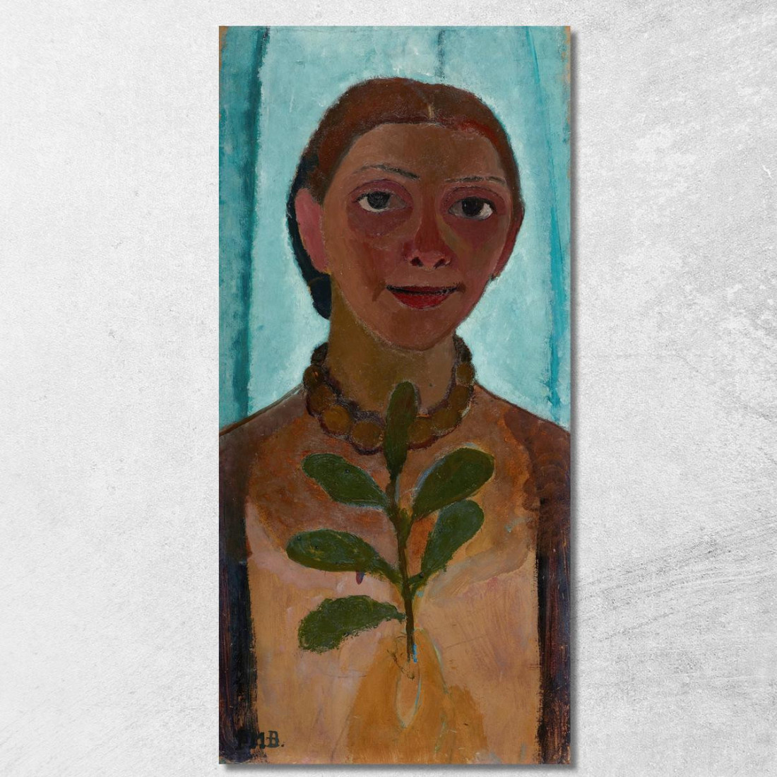 Autoritratto Con Un Ramo Di Camelia Paula Modersohn-Becker pmb41 quadro stampato su tela Autoritratto Con Un Ramo Di Camelia Paula Modersohn-Becker pmb41 quadro stampato su tela