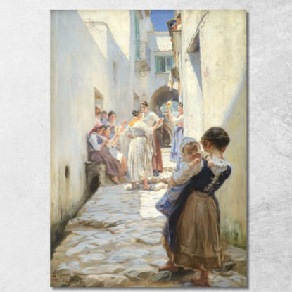 Una Strada A Torello Italia Peder Severin Krøyer psk4 quadro stampato su tela