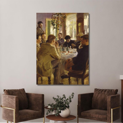 Pranzo Degli Artisti All'Hotel Brøndum Peder Severin Krøyer psk9 quadro stampato su tela