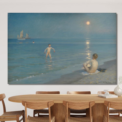 Ragazzi Che Fanno Il Bagno A Skagen. Sera D'Estate Peder Severin Krøyer psk13 quadro stampato su tela