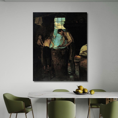 Cappellai In Un Villaggio Italiano Peder Severin Krøyer psk23 quadro stampato su tela
