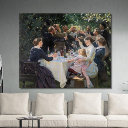 Hip Hip Hurrah! Festa Degli Artisti A Skagen Peder Severin Krøyer psk25 quadro stampato su tela