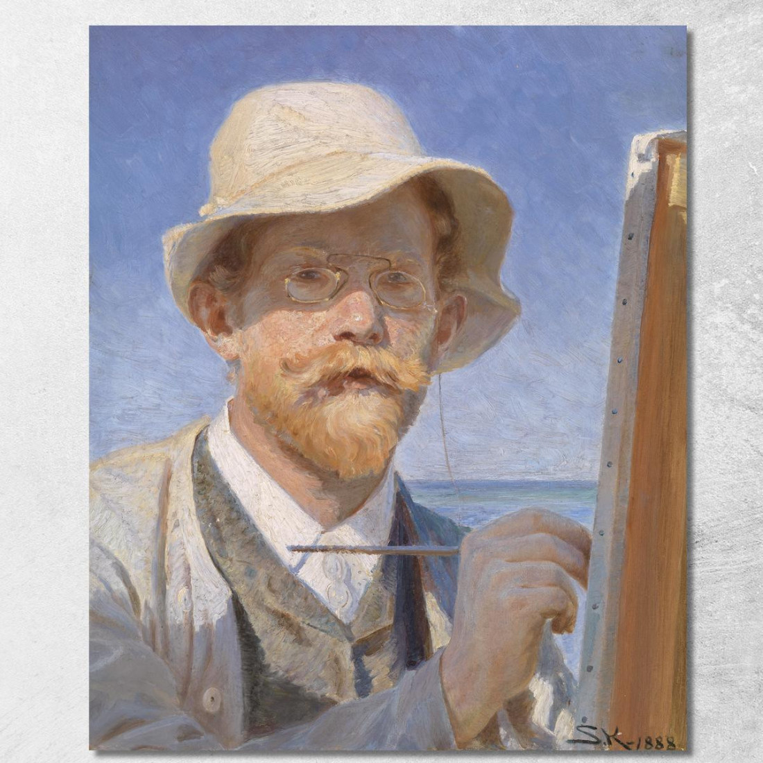 Autoritratto Peder Severin Krøyer psk51 quadro stampato su tela Autoritratto Peder Severin Krøyer psk51 quadro stampato su tela
