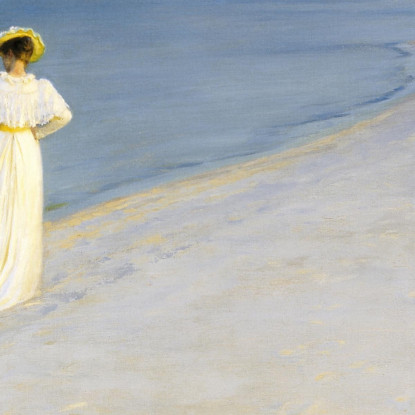 Sera D'Estate Sulla Spiaggia Sud Peder Severin Krøyer psk57 quadro stampato su tela