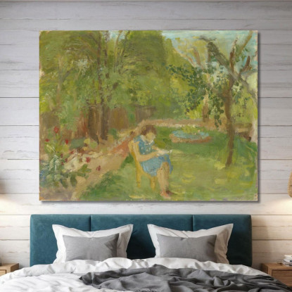 Ragazza Nel Giardino Walter Kurt Wiemken wkw8 quadro stampato su tela
