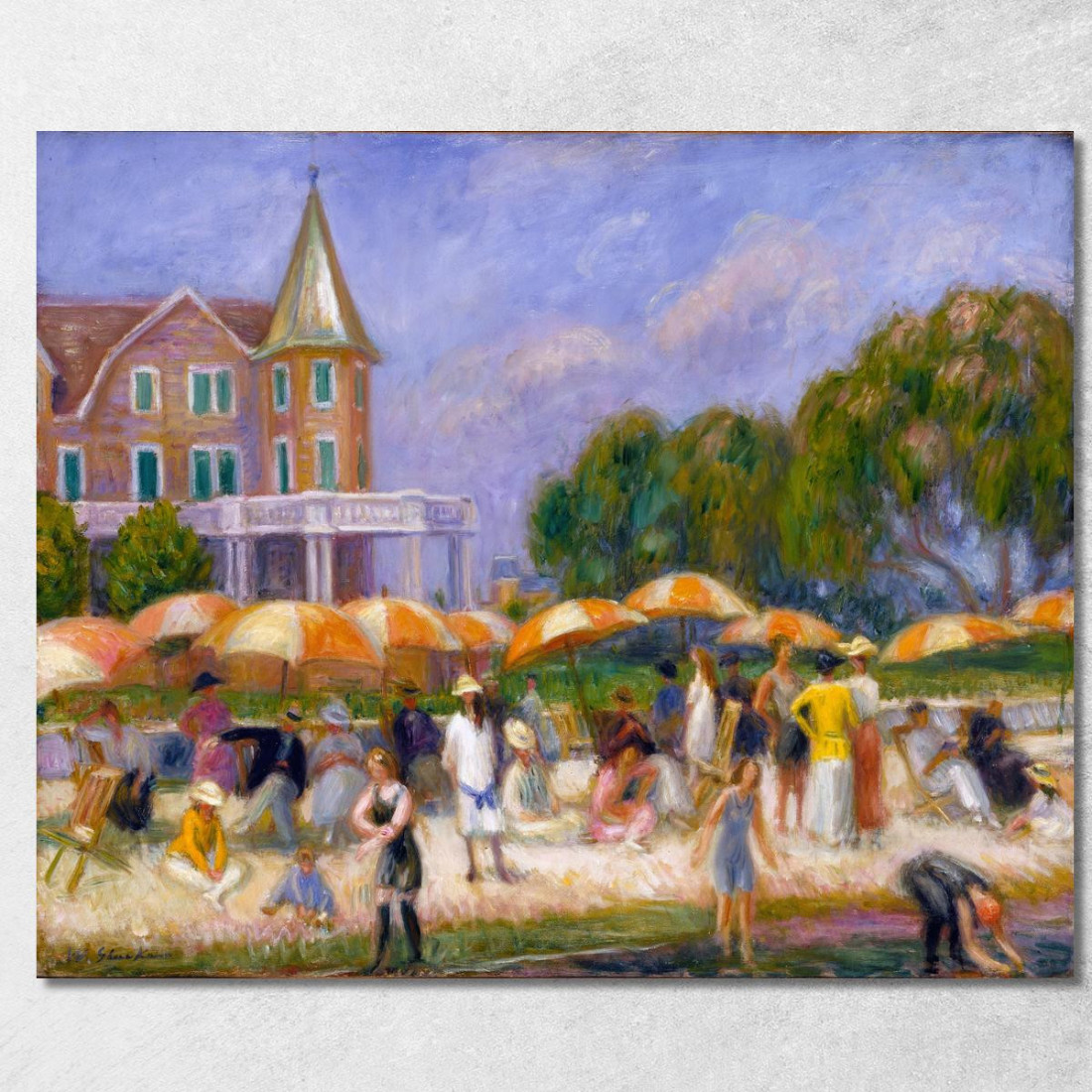 Ombrelloni Da Spiaggia A Blue Point William James Glackens wjg9 quadro stampato su tela Ombrelloni Da Spiaggia A Blue Point William James Glackens wjg9 quadro stampato su tela