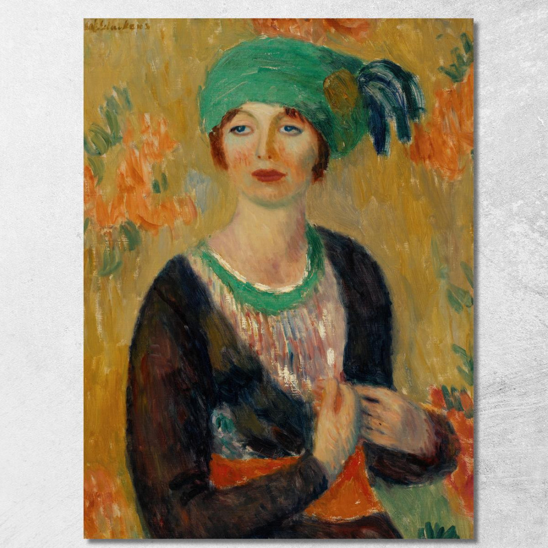 Ragazza Con Turbante Verde William James Glackens wjg18 quadro stampato su tela Ragazza Con Turbante Verde William James Glackens wjg18 quadro stampato su tela