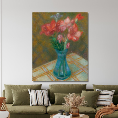 Gladioli In Vaso Di Vetro Verde William James Glackens wjg22 quadro stampato su tela