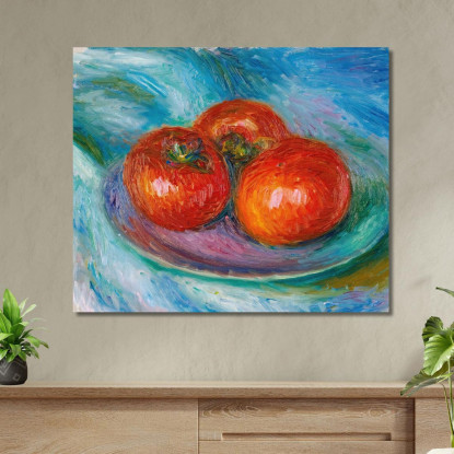 Tre Pomodori William James Glackens wjg62 quadro stampato su tela