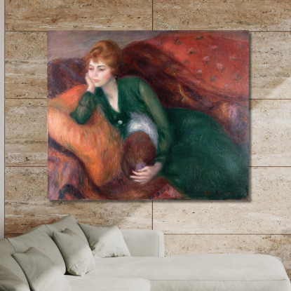 Giovane Donna In Verde William James Glackens wjg68 quadro stampato su tela