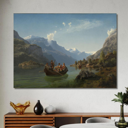 Processione Nuziale Sul Fiordo Di Hardanger Adolph Tidemand atd11 quadro stampato su tela