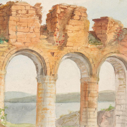 Rovine Della Cattedrale Di Hamar Adolph Tidemand atd15 quadro stampato su tela