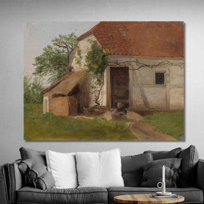Fattoria A Goldsheim Adolph Tidemand atd16 quadro stampato su tela