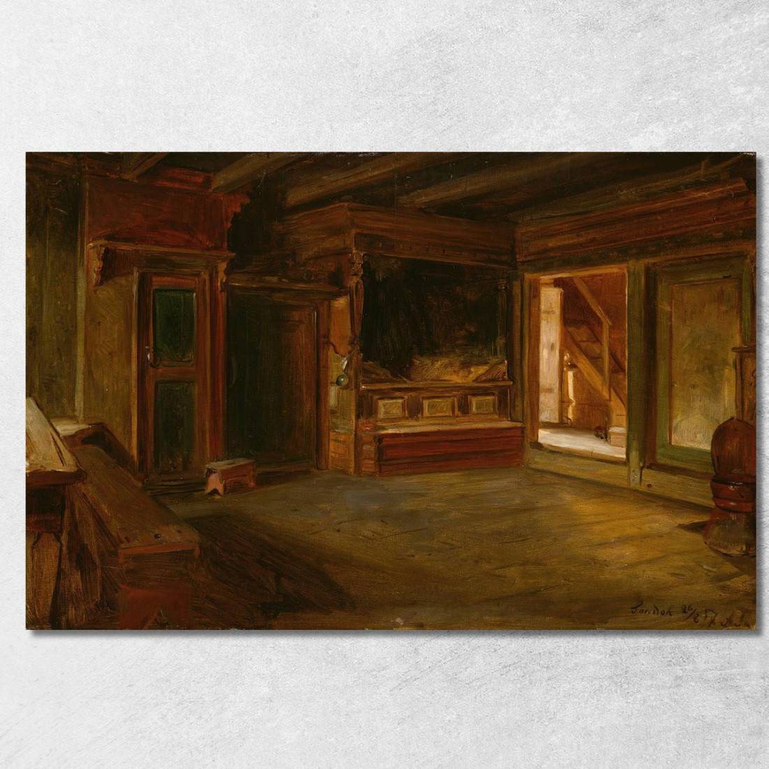 Interno Di Una Fattoria Da Sandak Adolph Tidemand atd18 quadro stampato su tela Interno Di Una Fattoria Da Sandak Adolph Tidemand atd18 quadro stampato su tela