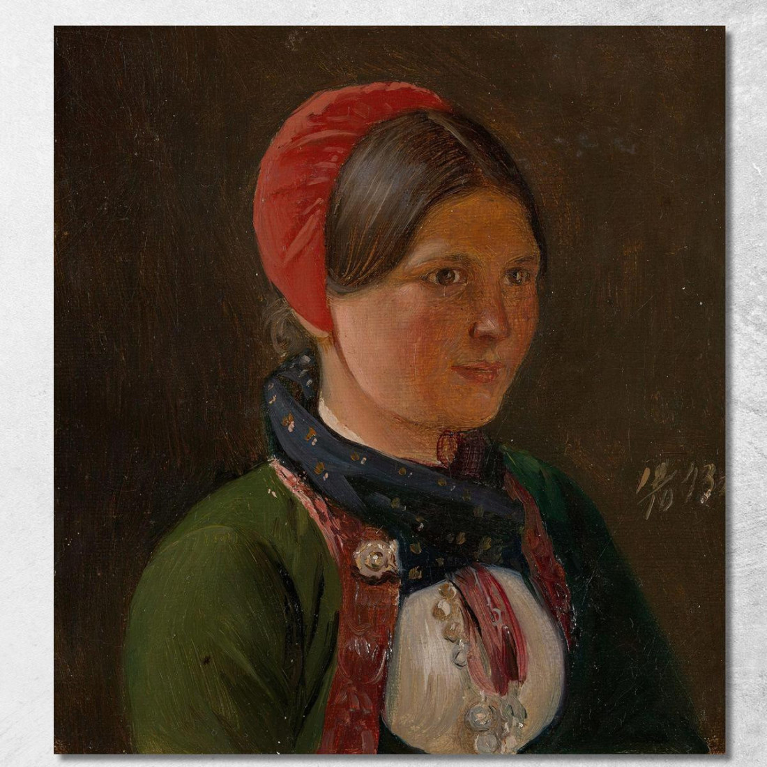 Ragazza Da Hallingdal Adolph Tidemand atd30 quadro stampato su tela Ragazza Da Hallingdal Adolph Tidemand atd30 quadro stampato su tela