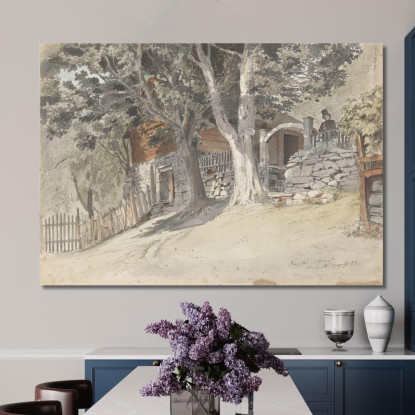 Hagestad Prestegard Ulvik I Hardanger Adolph Tidemand atd31 quadro stampato su tela
