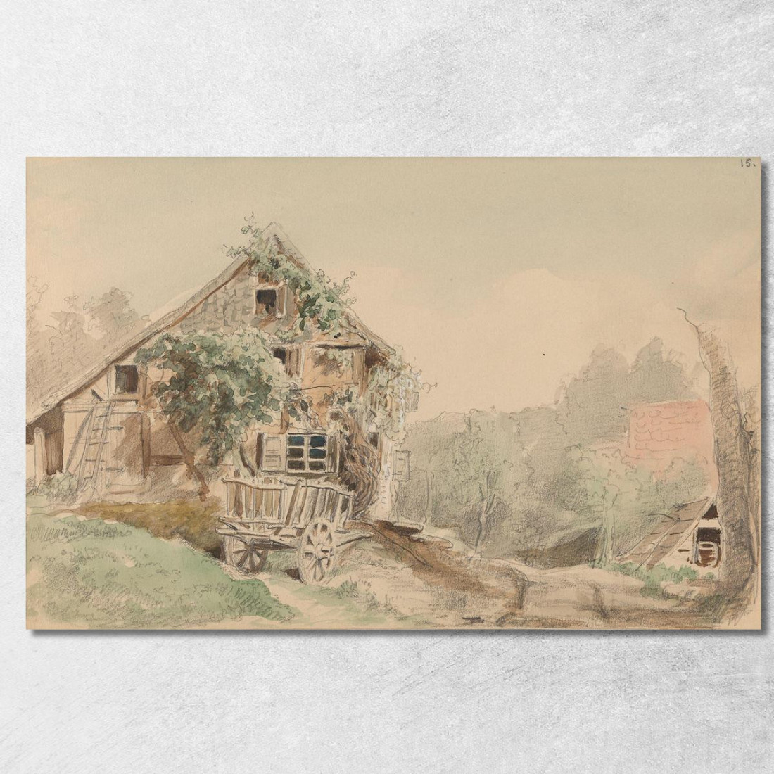 Casa Lungo La Strada Adolph Tidemand atd33 quadro stampato su tela Casa Lungo La Strada Adolph Tidemand atd33 quadro stampato su tela