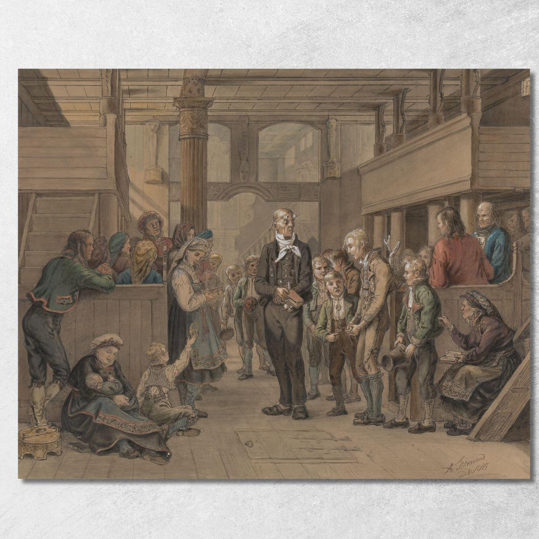 Catechizzazione Adolph Tidemand atd36 quadro stampato su tela Catechizzazione Adolph Tidemand atd36 quadro stampato su tela