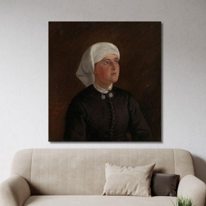 Ritratto Di Elseberg Herrestvedt Adolph Tidemand atd55 quadro stampato su tela