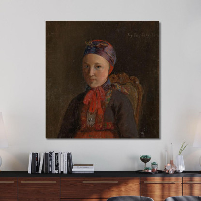 Ritratto Di Ingeborg Anderdatter Gulsvig Adolph Tidemand atd59 quadro stampato su tela