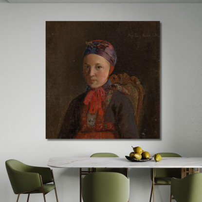 Ritratto Di Ingeborg Anderdatter Gulsvig Adolph Tidemand atd59 quadro stampato su tela