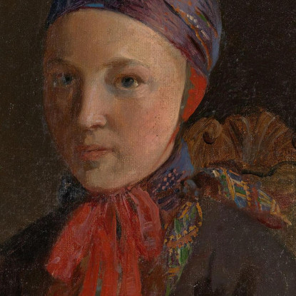 Ritratto Di Ingeborg Anderdatter Gulsvig Adolph Tidemand atd59 quadro stampato su tela