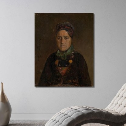 Ritratto Di Ingeborg Skjønne Di Numedal Adolph Tidemand atd60 quadro stampato su tela