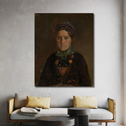 Ritratto Di Ingeborg Skjønne Di Numedal Adolph Tidemand atd60 quadro stampato su tela