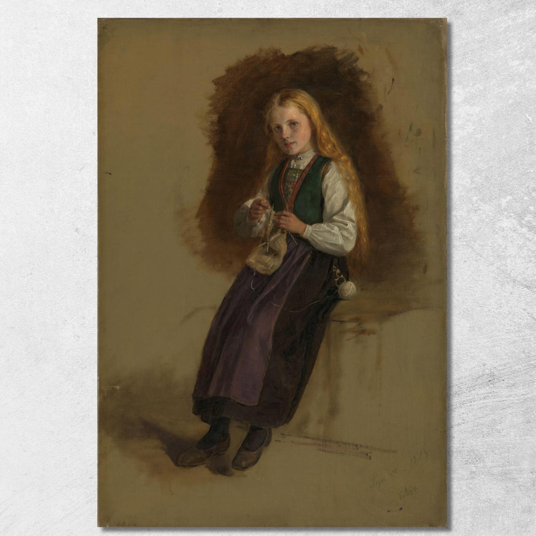 Ritratto Di Syneve Larsdatter Di Vikør Adolph Tidemand atd65 quadro stampato su tela Ritratto Di Syneve Larsdatter Di Vikør Adolph Tidemand atd65 quadro stampato su tela