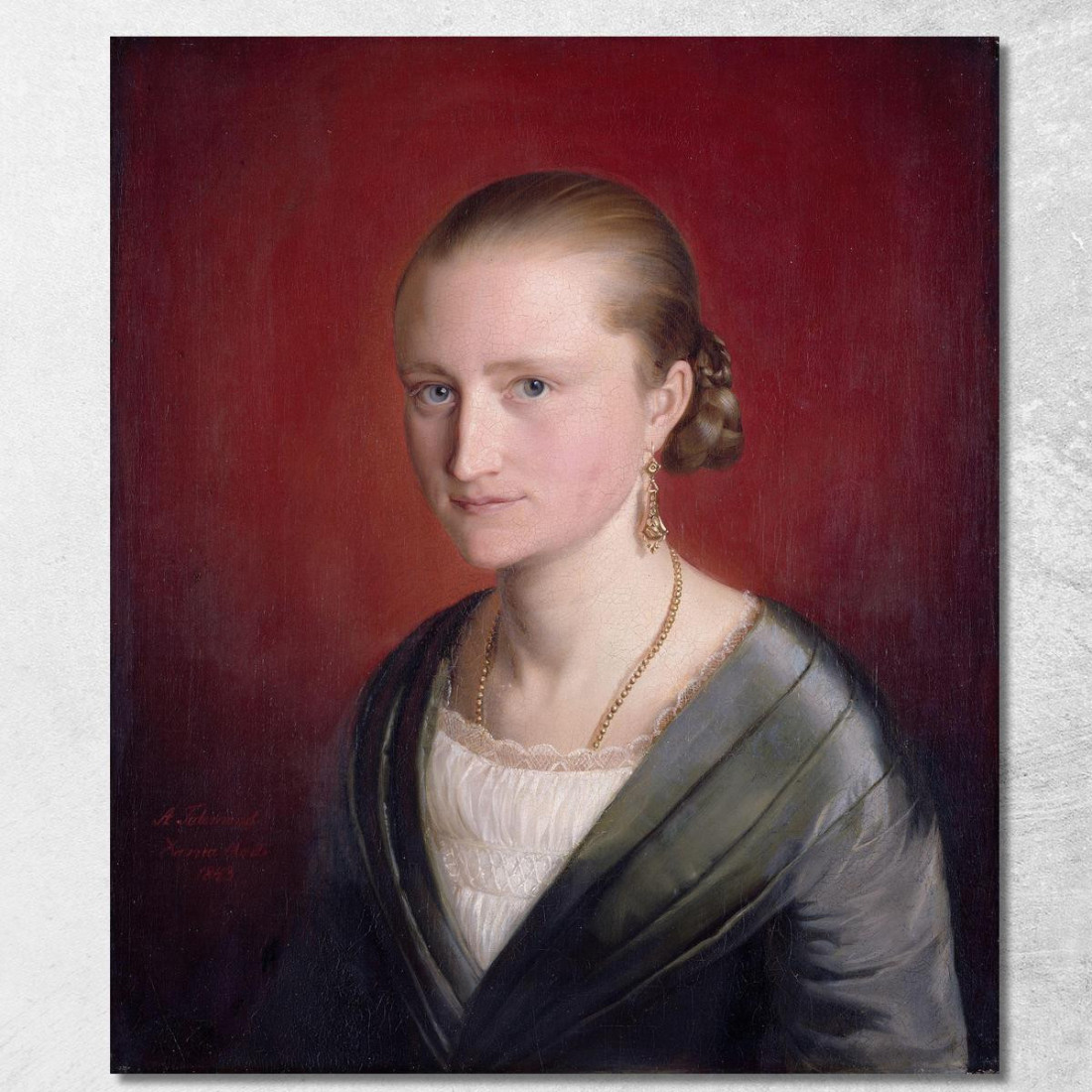 Ritratto Di Claudine Jaeger Adolph Tidemand atd69 quadro stampato su tela Ritratto Di Claudine Jaeger Adolph Tidemand atd69 quadro stampato su tela
