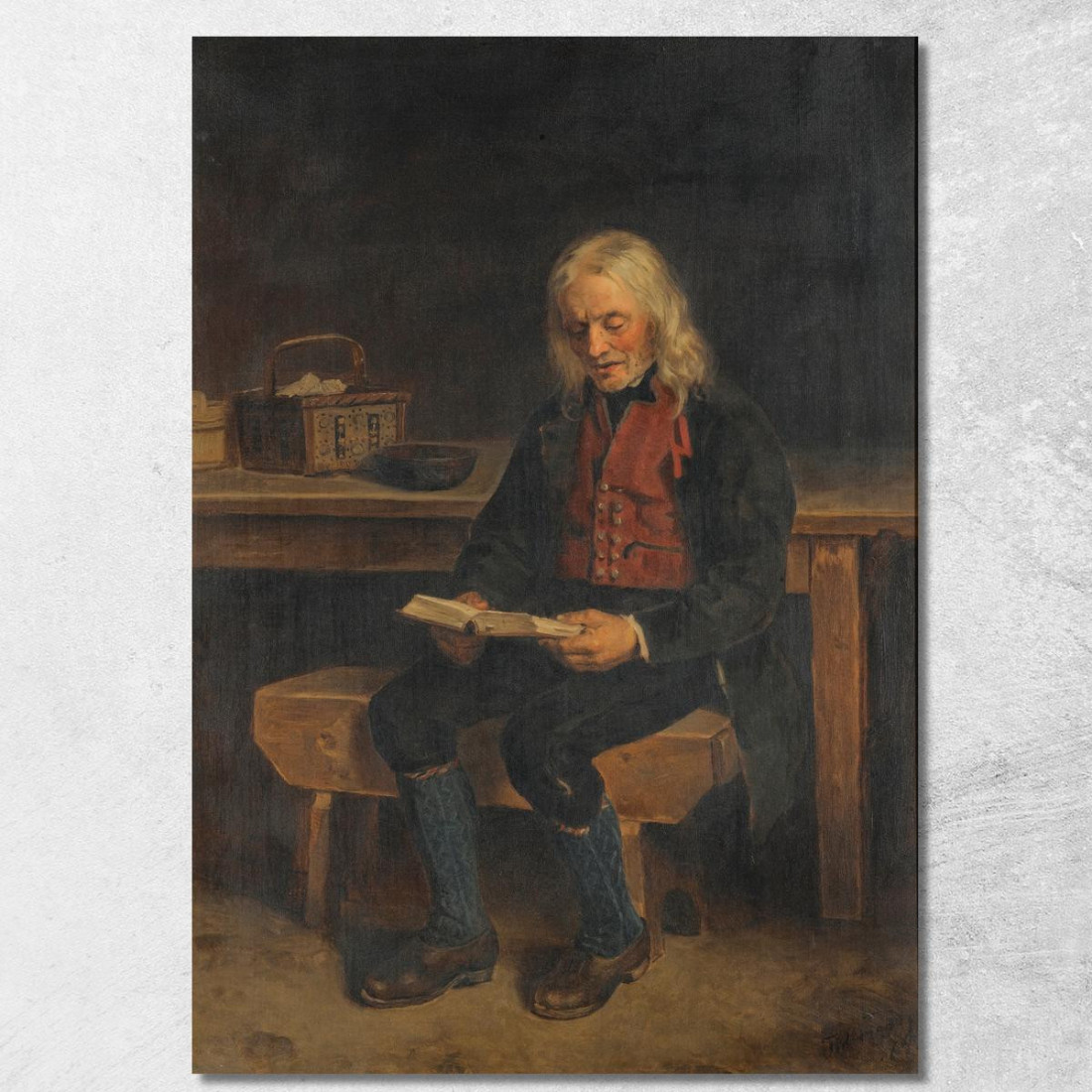 Il Lettore Jan Tanne Adolph Tidemand atd83 quadro stampato su tela Il Lettore Jan Tanne Adolph Tidemand atd83 quadro stampato su tela