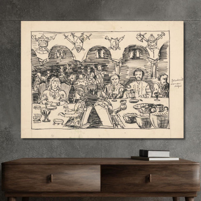 Illustrazione Di Una Fiaba Arnold Peter Weisz-Kubínčan apw11 quadro stampato su tela