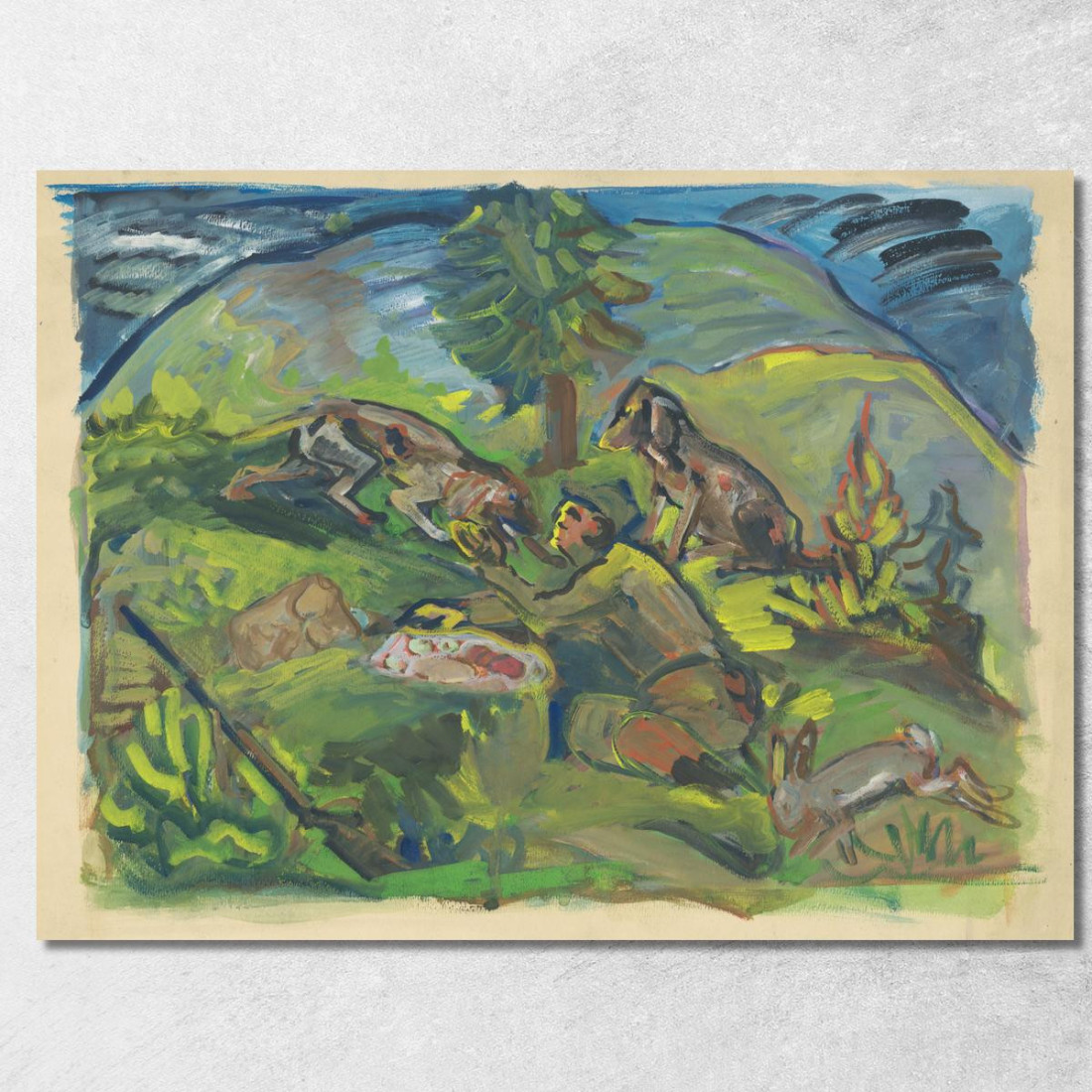 Motivo Di Caccia Arnold Peter Weisz-Kubínčan apw34 quadro stampato su tela Motivo Di Caccia Arnold Peter Weisz-Kubínčan apw34 quadro stampato su tela