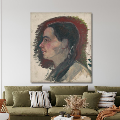 Ritratto Di Una Giovane Donna Con Treccia Arnold Peter Weisz-Kubínčan apw61 quadro stampato su tela