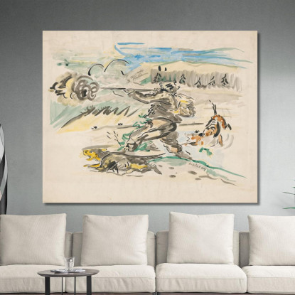 Cacciatore Che Spara Arnold Peter Weisz-Kubínčan apw71 quadro stampato su tela