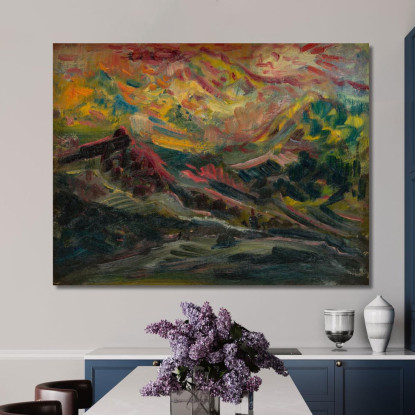 Tramonto Sulle Montagne 2 Arnold Peter Weisz-Kubínčan apw81 quadro stampato su tela