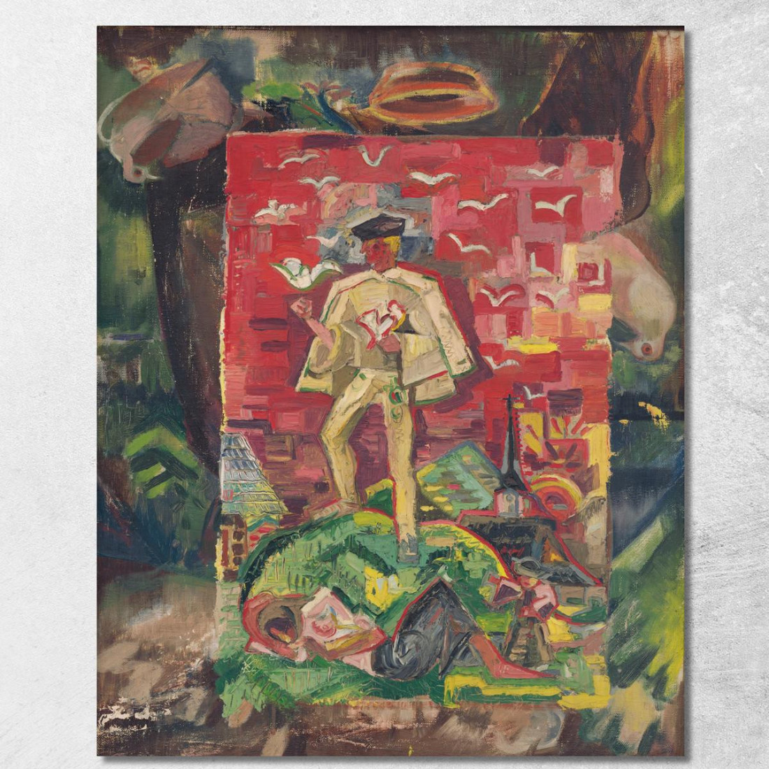 Figura Simbolica Di Un Uomo In Costume Tradizionale Arnold Peter Weisz-Kubínčan apw82 quadro stampato su tela Figura Simbolica Di Un Uomo In Costume Tradizionale Arnold Peter Weisz-Kubínčan apw82 quadro stampato su tela