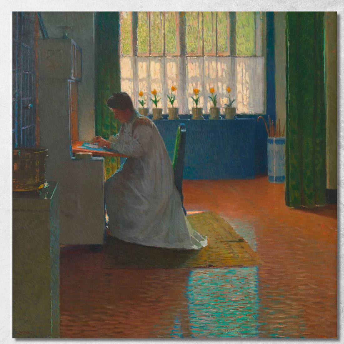 Anna Moll Alla Scrivania Carl Moll cml3 quadro stampato su tela Anna Moll Alla Scrivania Carl Moll cml3 quadro stampato su tela