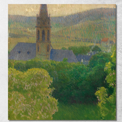 Vista Sulla Chiesa Parrocchiale Di Heiligenstadt San Michele Carl Moll cml11 quadro stampato su tela