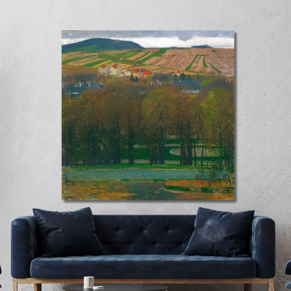 Vista Da Heiligenstadt Sul Nußberg Carl Moll cml15 quadro stampato su tela