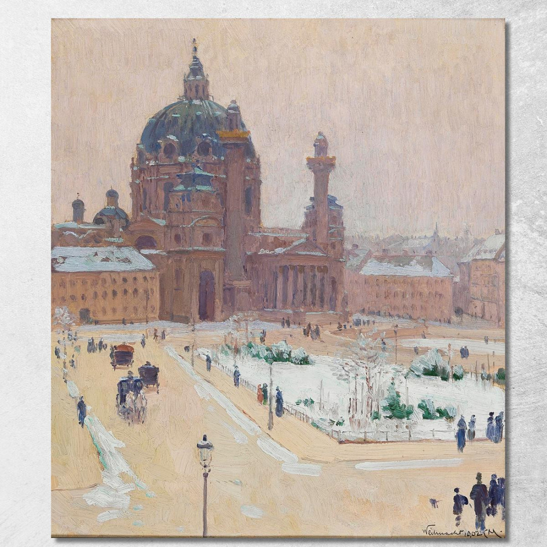 Chiesa Di San Carlo In Inverno Carl Moll cml17 quadro stampato su tela Chiesa Di San Carlo In Inverno Carl Moll cml17 quadro stampato su tela