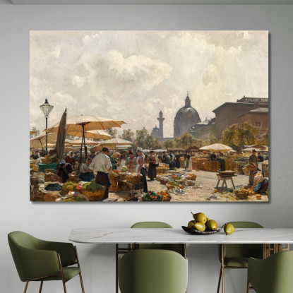 Il Naschmarkt A Vienna Carl Moll cml20 quadro stampato su tela