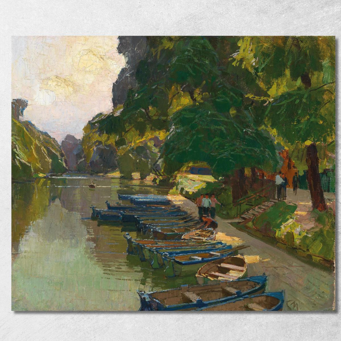 Molo Di Attracco A Heustadlwasser Prater Di Vienna Carl Moll cml32 quadro stampato su tela Molo Di Attracco A Heustadlwasser Prater Di Vienna Carl Moll cml32 quadro stampato su tela